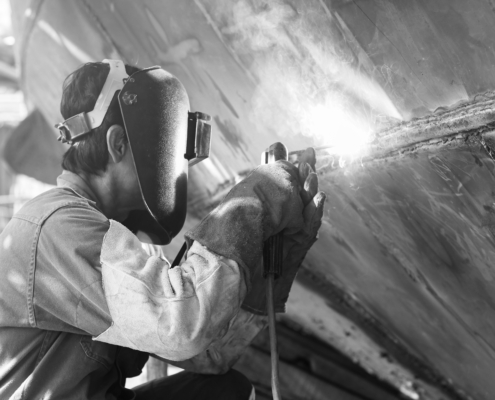 Welding,Ship,Repair,In,Shipyard